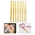 thumbnail image 2 of Miangastore Ergonomic Crochet Hooks Set Alloy Knitting Needles Golden 8Pcs 5.3X0.2in, 2 of 8