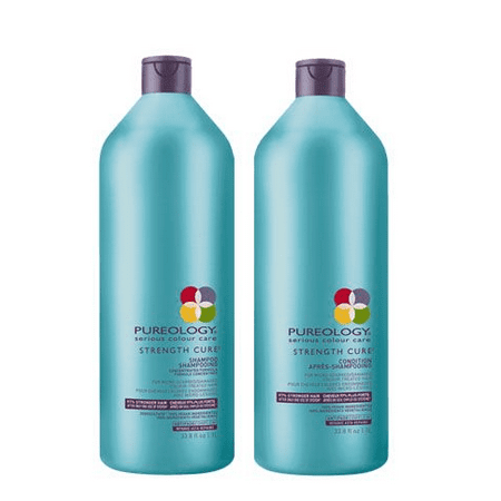 Pureology Strength Cure Shampoo and Conditioner, Liter Duo Set 33.8