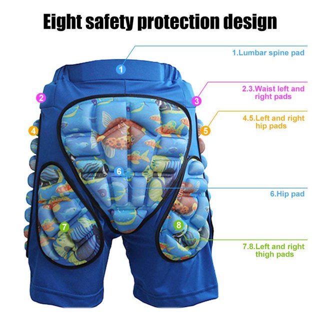 Equipo de protección, pantalones cortos acolchados para niños, pantalones cortos acolchados para niños, protección para la cadera, pantalones cortos de EVA multifuncionales