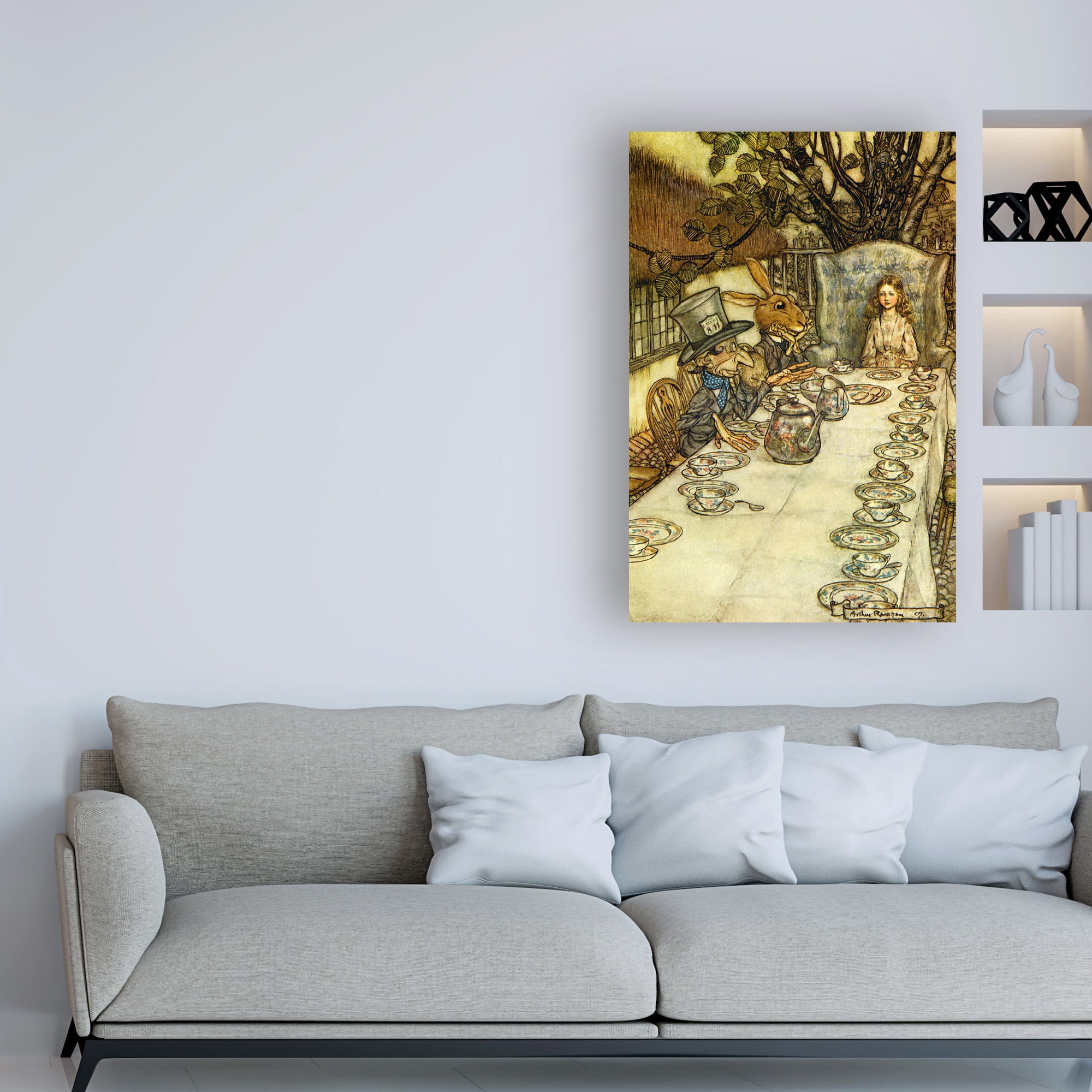 Trademark Fine Art 'Alice At The Table Childrens Art' Canvas Art by Arthur Rackham