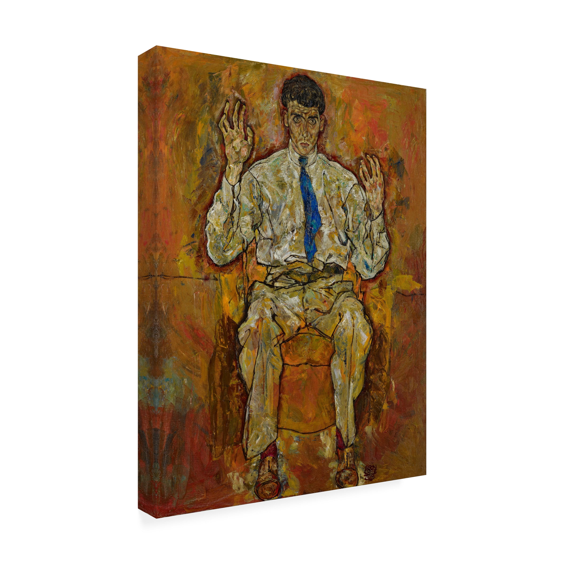 Egon Schiele 'Portrait Of Paris Von Gutersloh' Canvas Art