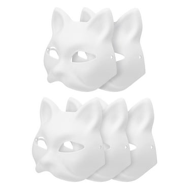 Masquerade Masks, 5pcs Unpainted Masquerade Masks Blank Paper Masks Cat Masks Party Cosplay Accessories
