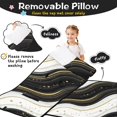 thumbnail image 3 of Black and Gold Marble Pattern Teens Toddler Nap Mat with Pillow, Sleeping Mat Bag for Preschool Daycare 51"x22", 3 of 6