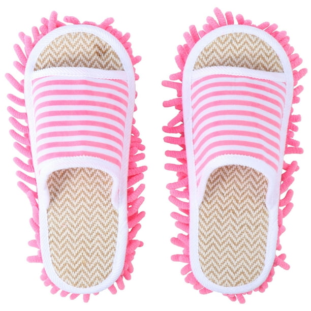 1 par de pantuflas de microfibra para limpieza de pisos, pantuflas para el hogar