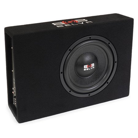 Belva BPKG10T - 10" 600 Watt Shallow-Mount Angled Amplified Loaded Powered Subwoofer Enclosure