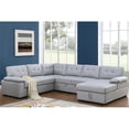 thumbnail image 2 of Alexent 5-Seat Modern Fabric Sleeper Sectional Sofa with Storage Gray, 2 of 8