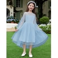 thumbnail image 2 of Arshiner Girls Dresses Contrast Mesh Long Sleeve Twirly High Low Birthday Party Formal Dress, 2 of 6