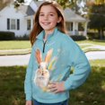 thumbnail image 3 of Uourmeti Oil Painting Rabbit Youth Girls Winter Hoodies Half Zip Sweatshirt Pullover Sweatshirts Warm Cozy for Cold Weather Casual Daily Wear Size 9-10, 3 of 7