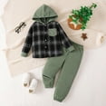thumbnail image 2 of Auroural toddler Boy Clothes 3T Sets School Artifact And Winter Children's Pants Boys' Warm And Cold-proof Pants Long Sleeve Hooded Set Collar Thickened Girls' Set Green 4 Years, 2 of 9