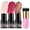 Pink Makeup Brush, variant on Blush & Contour & Highlighter Stick + Black Makeup Brush 4-Piece Set,Multi-use Makeup Stick for Eyes,Lips & Cheeks