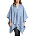 thumbnail image 2 of Lutiedan Shawl Wraps for Women, Soft Elegant Poncho Cape with Pockets, Open Front Scarf Blanket Cardigan for Fall Winter,Light Blue, 2 of 7
