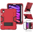 thumbnail image 2 of Dteck Case for iPad Mini 7 A17 Pro 2024 / iPad Mini 6 2021 8.3 Inch, Heavy Duty Silicone+PC Shockproof Rugged Protective Case Stand Cover for iPad Mini 7th/6th Generation 8.3",Red+Black, 2 of 6
