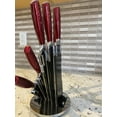 thumbnail image 6 of Berlinger Haus Kitchen Knife Set with Block, 8 Piece Knives Set for Kitchen, Cooking Knives with Kitchen Shears and Sharpener, Sharp Cutting Stainless Steel Chef Knife Set with Acrylic Stand, Red, 6 of 11