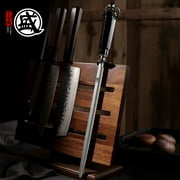 MITSUMOTO SAKARI 10 inch Knife Sharpening Steel Honing Rod, Japanese High Carbon Flat Honing Steel (ABS Handle & Powerful Magnet)
