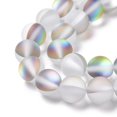 thumbnail image 4 of 5pcs Moonstone Beads Strands Holographic Beads Dyed Frosted Round Gray 8mm Hole: 1mm 45~47pcs/strand 14~15 inch, 4 of 4