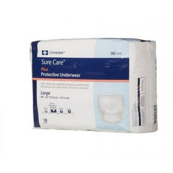 Sure Care Plus Unisex Protective Underwear, Large, Heavy Absorbency (72 Count)