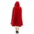 thumbnail image 2 of KAWELL Adult Child Christmas Santa Claus Robe Hooded Cloak, Mrs Santa Claus Velvet Hooded Cape Christmas Robe, 2 of 8