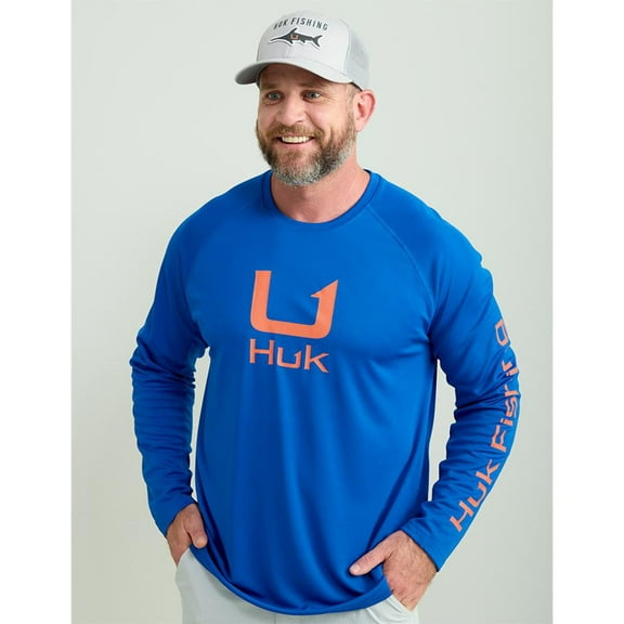 HUK Long Sleeve Shirts HUK Huk Icon Crew Long Sleeve Shirt Ocean Blue S Buy At Cross Toss Trading