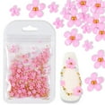 thumbnail image 1 of Fiudx Calcomanía de Flores para Decoración de Uñas, Perlas de Estrás Glamorosas, Cuentas de Caviar Doradas, Suministros para Decoración de Uñas, 1 of 2