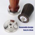 thumbnail image 3 of Prensa de café espresso de acero inoxidable con base plana de madera, 3 of 8