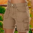 thumbnail image 2 of Women's Silk Pajamas for Women Shorts Set with Robe Loose Solid Color Mini Pant Summer Beach Shorts Cute Shorts for Women Buttons Leather Shorts for Women High Waist Short Hot Pants Women Shorts for S, 2 of 5