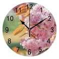 thumbnail image 6 of Pink Flower Cherry Blossom Round Wall Clock 10 Inch, Silent Non Ticking Wall Clocks Battery Operated, Simple Modern Decorativel Clock Style fits Any Home Decor, 6 of 6