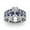 Blue, variant on Guodhu Bridal Sets Silver Plated Womens Wedding Ring Sets Blue Cz Engagement Ring 2pcs Wedding Band