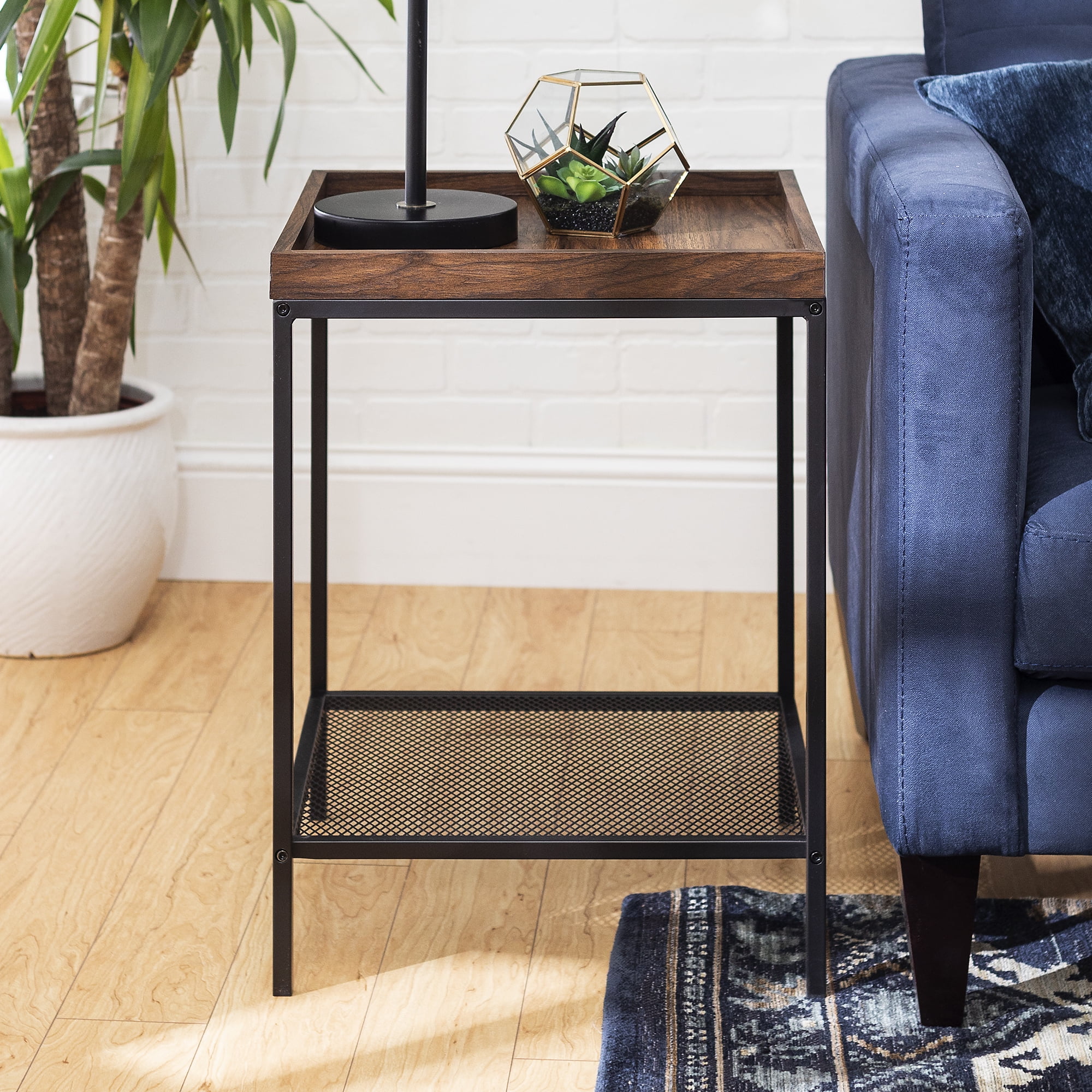 Frankie Wood Tray Top Dark Walnut End Table by River Street Designs