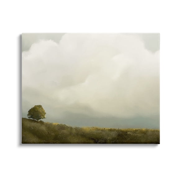 Stupell Industries Clouds Over Pasture Landscape Painting Gallery Wrapped Canvas Art Print Wall Art, 20 x 16