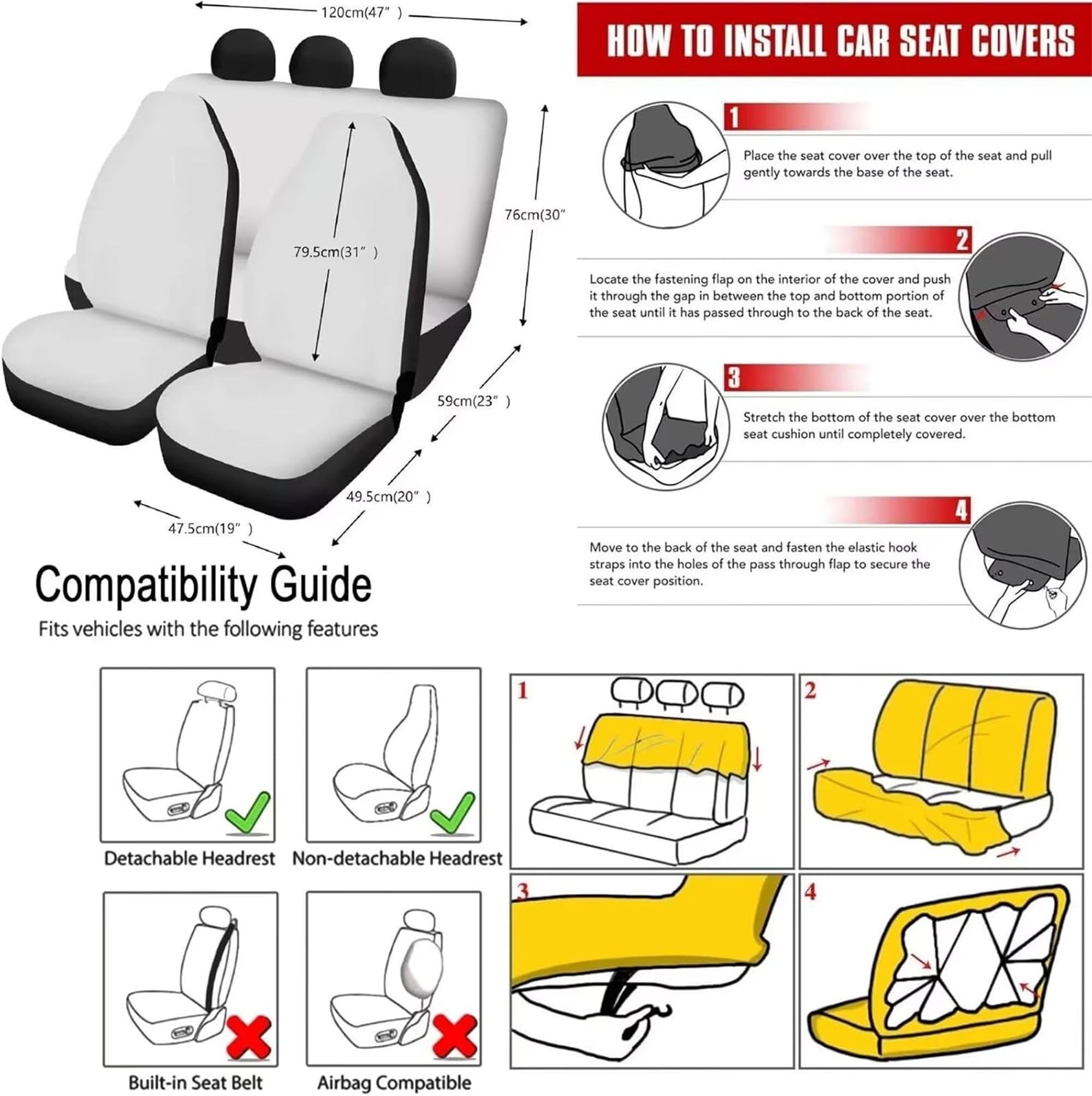 Jeiento Dragonfly Car Accessories Full Set for Women, Automotive Vehicle Seat Cover, Floral Decorative Car Floor Mat Steering Wheel Cover Center Console Pad Fit for SUV Van Truck Sedan