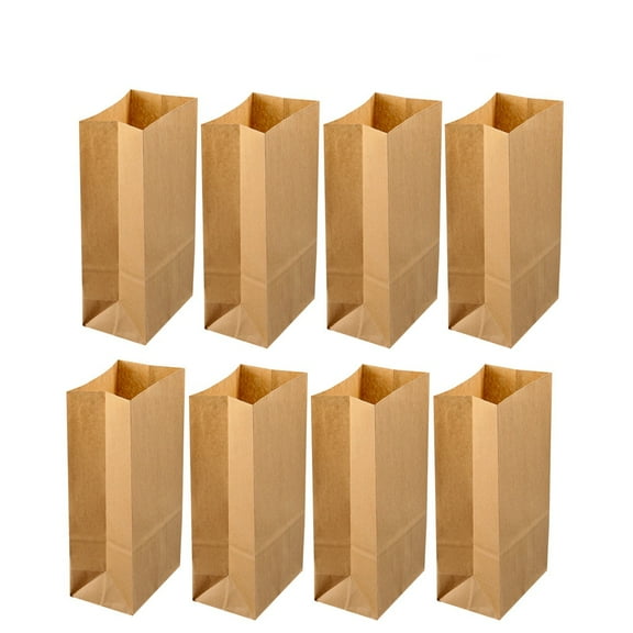 50 PCS Kraft Paper Bag Bags for Party Favors Treat Brown Lunch Food Square Bottom