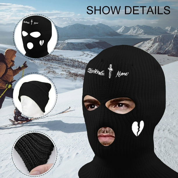 Cagoule Cagoule avec 3 trous Hiver Coupe-vent Chaud Tricoté Masque de Ski  pour Homme et Femme