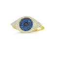 thumbnail image 2 of HeartsAndYou 2ct Natural Sapphire & Diamond Engage Ring 14k SOLID Yellow Gold Evil Eye Design, 2 of 9