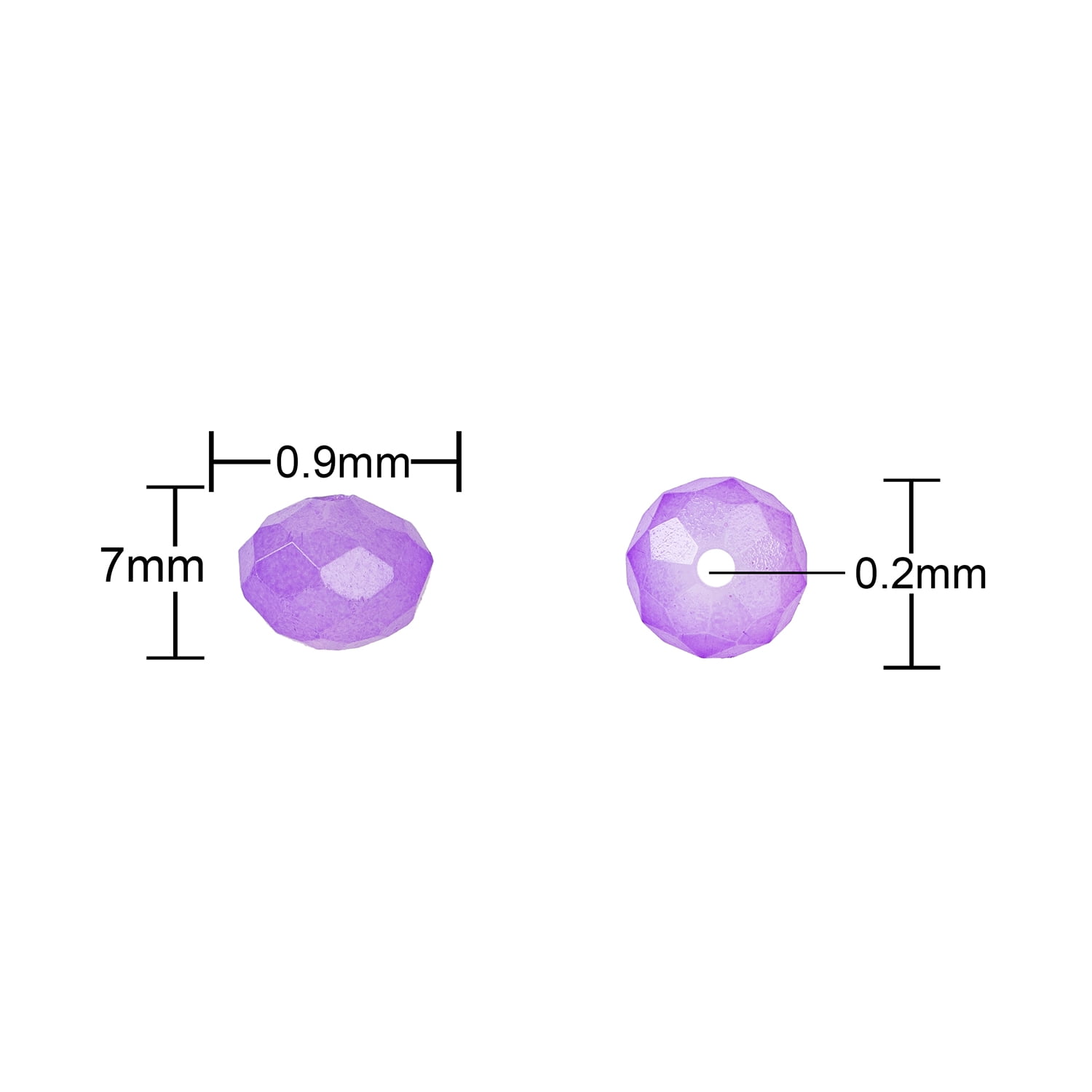 (2 pack) Cousin DIY Glass Rondelle Beads 2-Strand 2-Tone Purple 8mm 14 Inch 58 Piece Model 69995929
