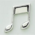 thumbnail image 1 of 1 x.75 in. Peel & Press Music Note Icon - Silver Plated, 1 of 1