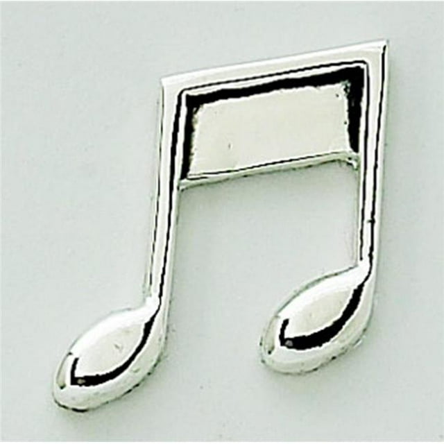 1 x.75 in. Peel & Press Music Note Icon - Silver Plated