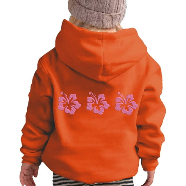 Dpytoraw Sweat à Capuche pour Fille Manches Longues Chandail en Molleton Graphique Mignon pour Enfants Taille 3-4 Ans