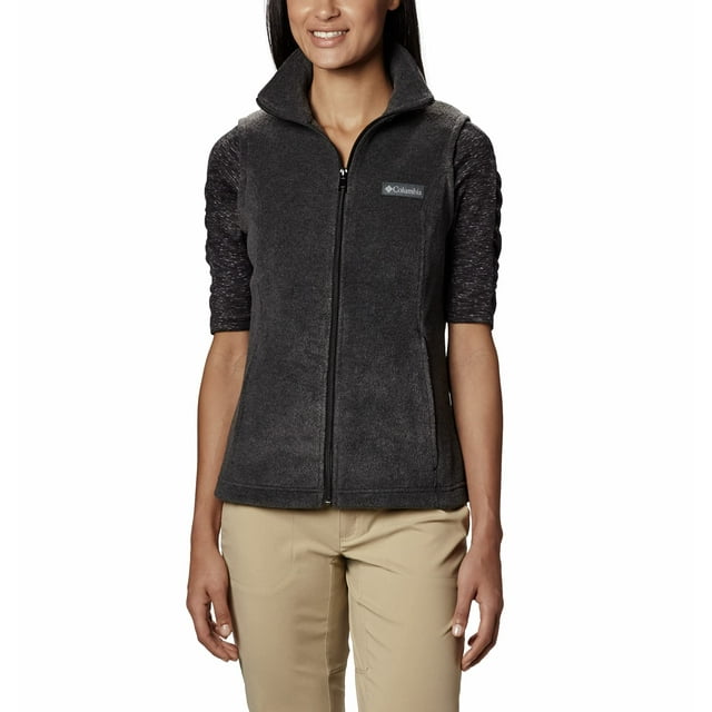 Chaleco Polar Columbia Benton Springs para Mujer, Carbón, Talla 3X