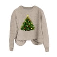 thumbnail image 4 of Christmas Sweaters - Women's Pullover Sweaters, Women's Xmas Sweaters Christmas Tree Printed Sweater Crew Neck Long Sleeve Sweaters Pullover Tops, 4 of 4