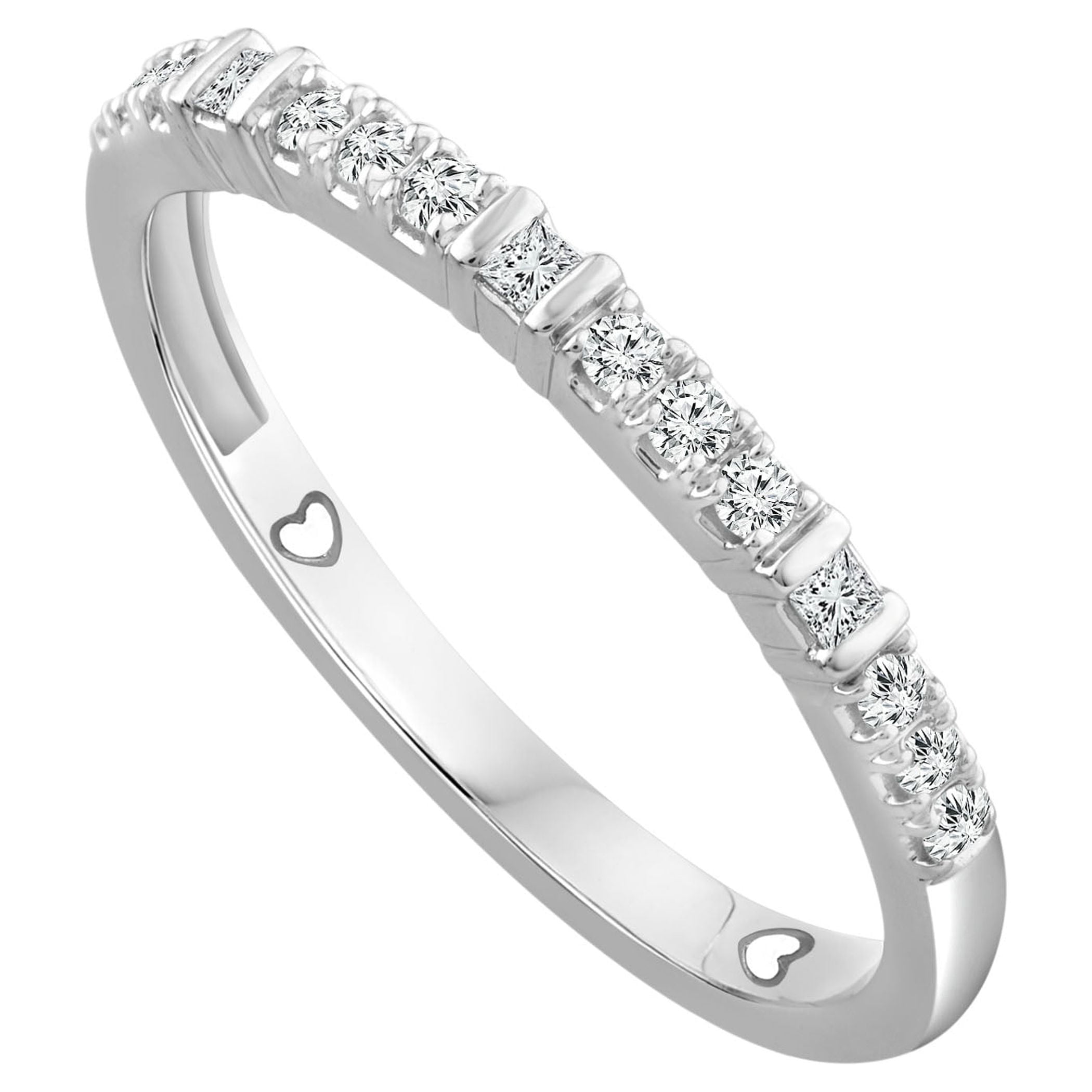 Color of Love 1/5 Carat T.W. Diamond Stackable Band in 10K White Gold (I-J,I3)