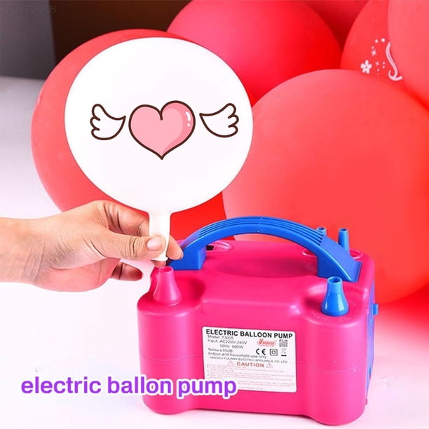Bomba eléctrica portátil para inflar globos, enchufe europeo/estadounidense, boquilla de doble orificio, compresor de aire, bomba eléctrica inflable para globos, soplador de aire Zhivalor 2026830-1