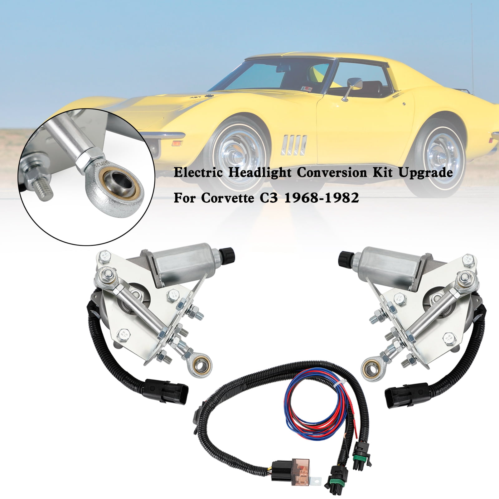 Electric Headlight Conversion Kit Upgrade For Corvette C3 19681982
