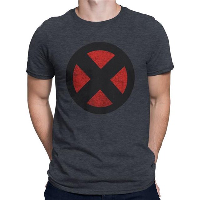 T-Shirt Gris Symbole Vieilli - Grand