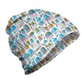 thumbnail image 1 of Aqua Jellyfish Unisex Beanie, Cartoon Happy Doodle, Hiking Outdoors, Multicolor, by Ambesonne, 1 of 1