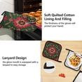 thumbnail image 4 of Christmas Colored Pattern Elegant Texture Apron Set with Oven Mitts Pot Holders Set of 5 Kitchen Stuff Accessories, 4 of 6