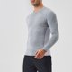 thumbnail image 1 of pstuiky camisas de manga larga para hombre, Camisa deportiva de manga larga con cuello redondo, ligera, transpirable y de color liso con cremallera para hombre camisetas de hombre s, 1 of 8