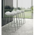 thumbnail image 2 of Modern Contemporary Bar Stool Chair, White Leatherette Chrome Steel (set of two), 2 of 4