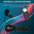 thumbnail image 4 of Universal USB Microphone Lavalier Microphone Clip-on Computer Mic Plug and Play Omnidirectional Mic,1* Lavalier microphone,Black, 4 of 8