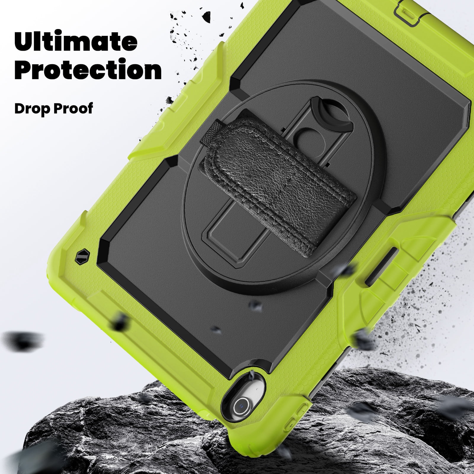 Dteck Full Body Case for iPad Air 13 inch 2025/2024,Shockproof 3-Layer Protection Case with Screen Protector 360° Rotating Stand Built-in Pencil Holder Cover with Hand/Shoulder Strap,Green