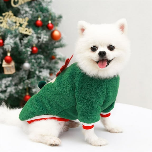 Falleo Clearance Dog Cat Christmas Costume Coral Fleece Two-legged Clothes Fighting Pet Clothes